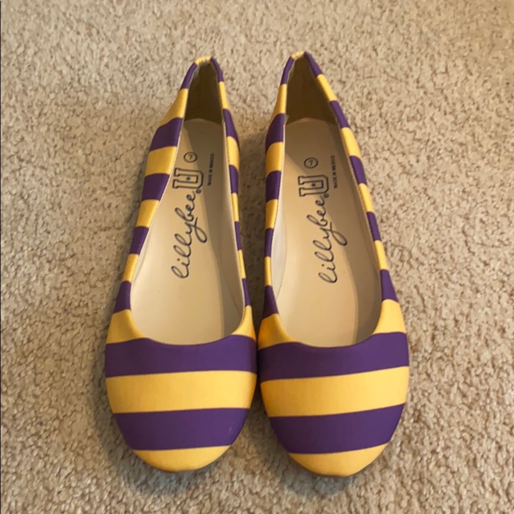 Purple & gold flats